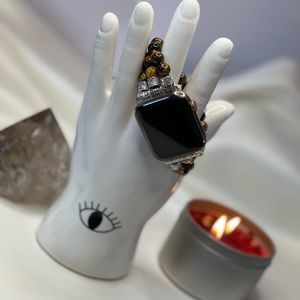 Tigers Eye Apple Watch strap Bracelet with charms